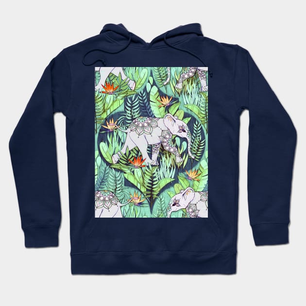 Little Elephant on a Jungle Adventure – faded vintage version Hoodie by micklyn